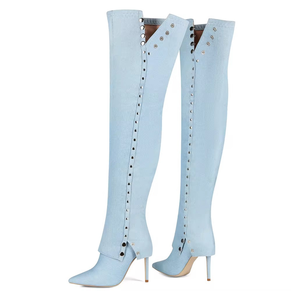 Denim Overkill Heel Boots