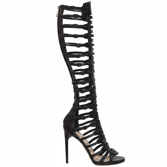 Cage Muse Knee-High Heel Boots