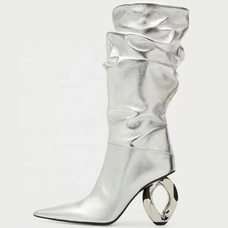 Silver N’ White Heels - Dupe Department 