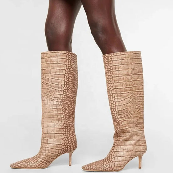 Matte N’ Stone Heel Boots - Dupe Department 