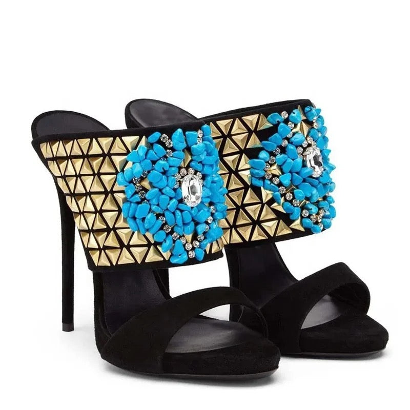 Rivet Stone Heels - Dupe Department 