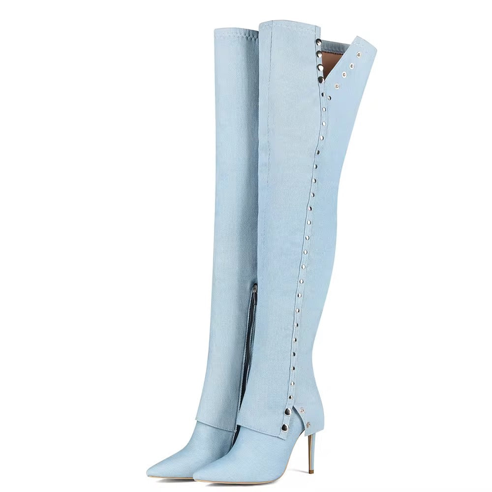 Denim Overkill Heel Boots