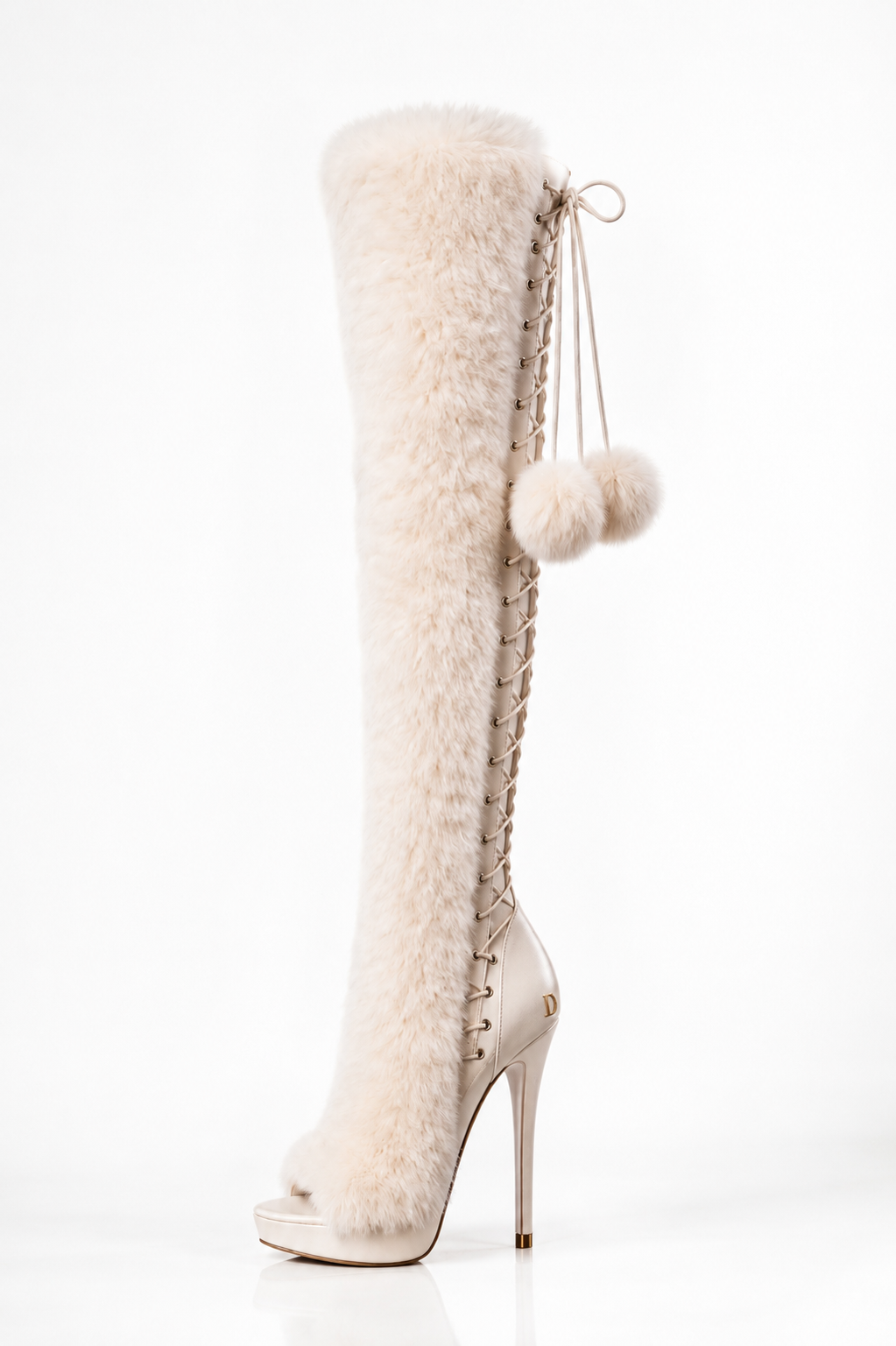 THE FUR AFFAIR HEEL BOOT — VANILLA FROST