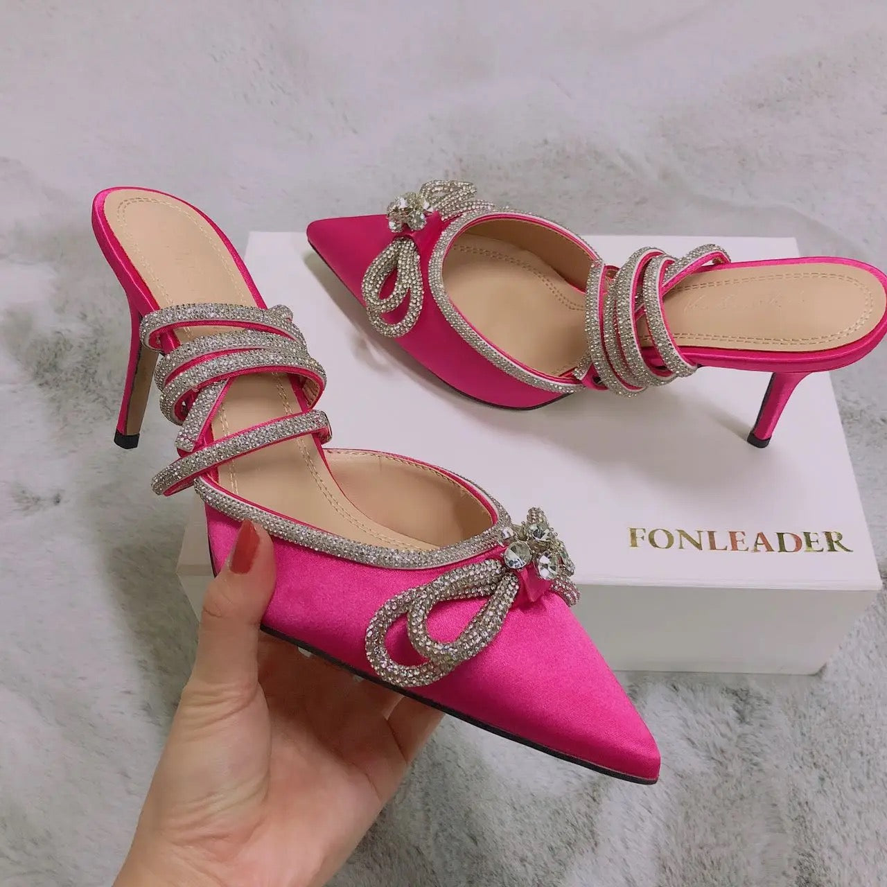 Crystal Bow Heels