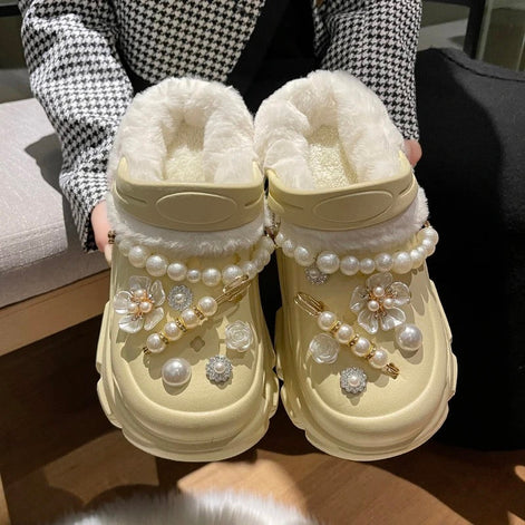 Pearls and Roses Clog Sandals