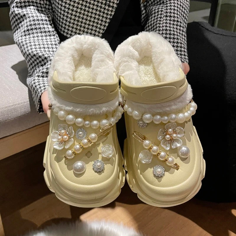 Pearls and Roses Clog Sandals