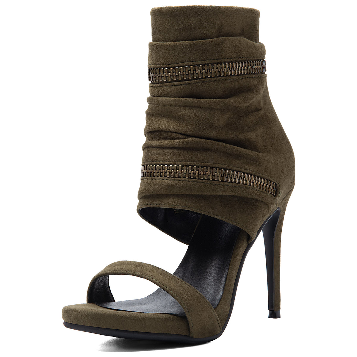 The Vixen Zip Ruched Heels