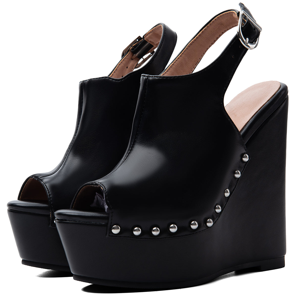 Riveted Royalty Wedge Heels