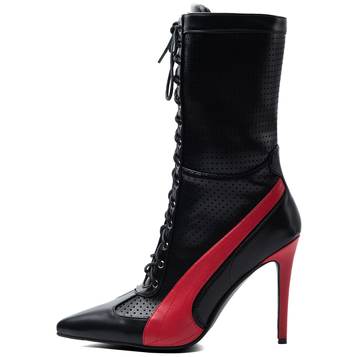 The Crimson Circuit Heel Boots