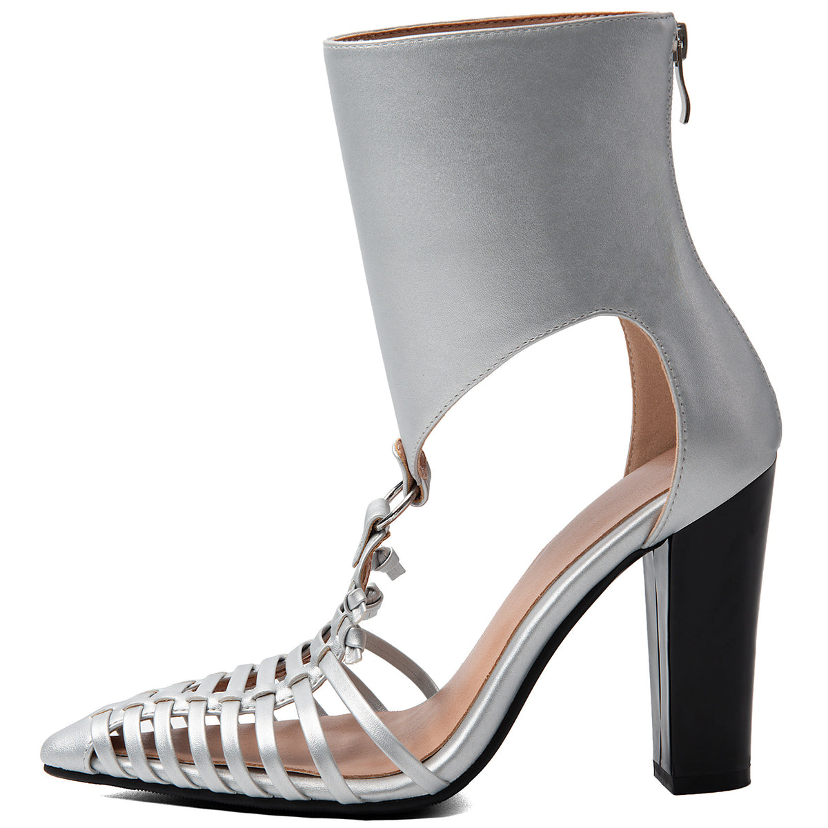 The Silverline Cage Heel Boots