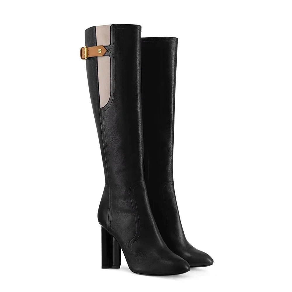 Retro Chunky Heel Boots