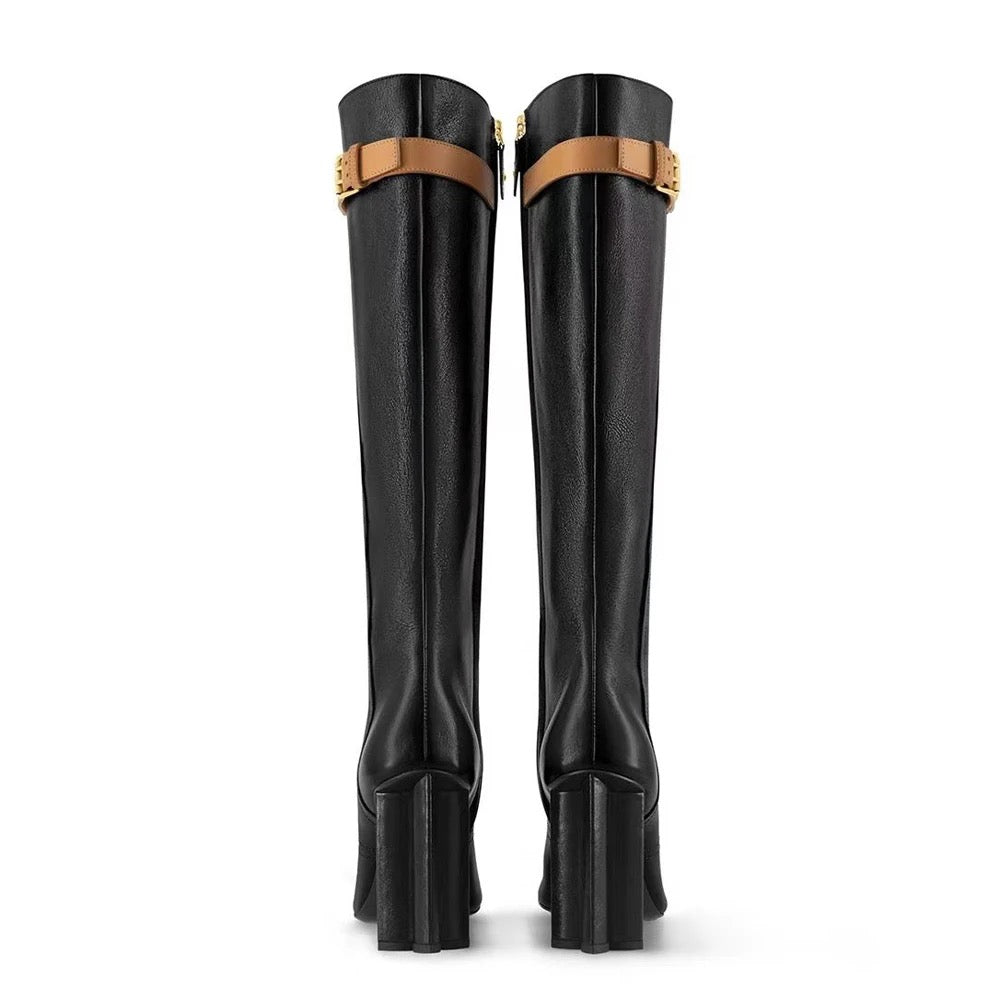 Retro Chunky Heel Boots