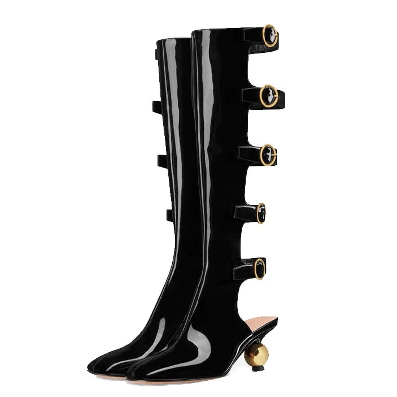 Buckle Up Heel Boots - Dupe Department 