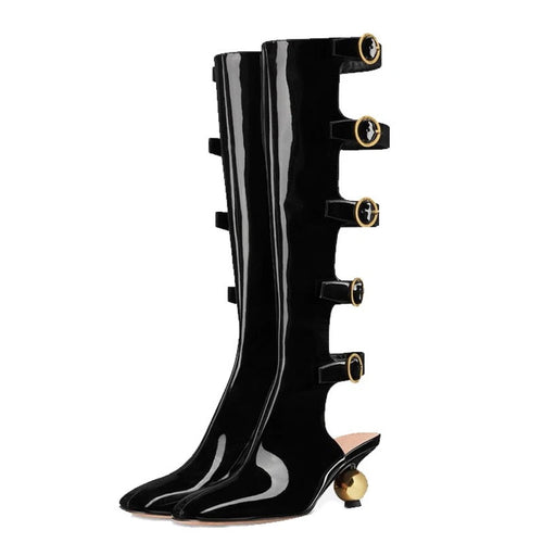 Buckle Up Heel Boots - Dupe Department 