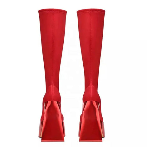Chrome Bottom Heel Boots - Dupe Department 