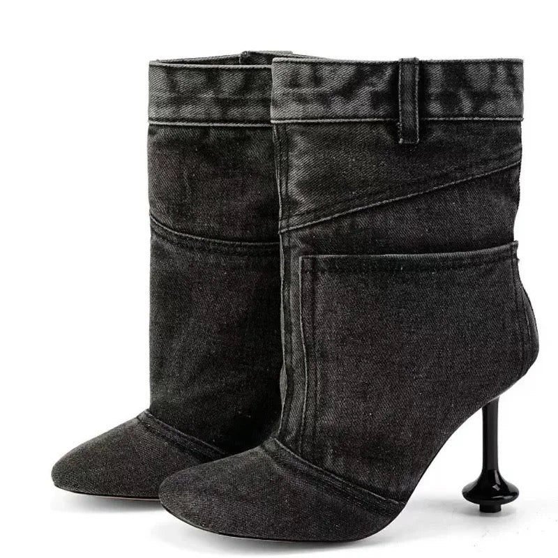 Denim Jean Ankle Heels