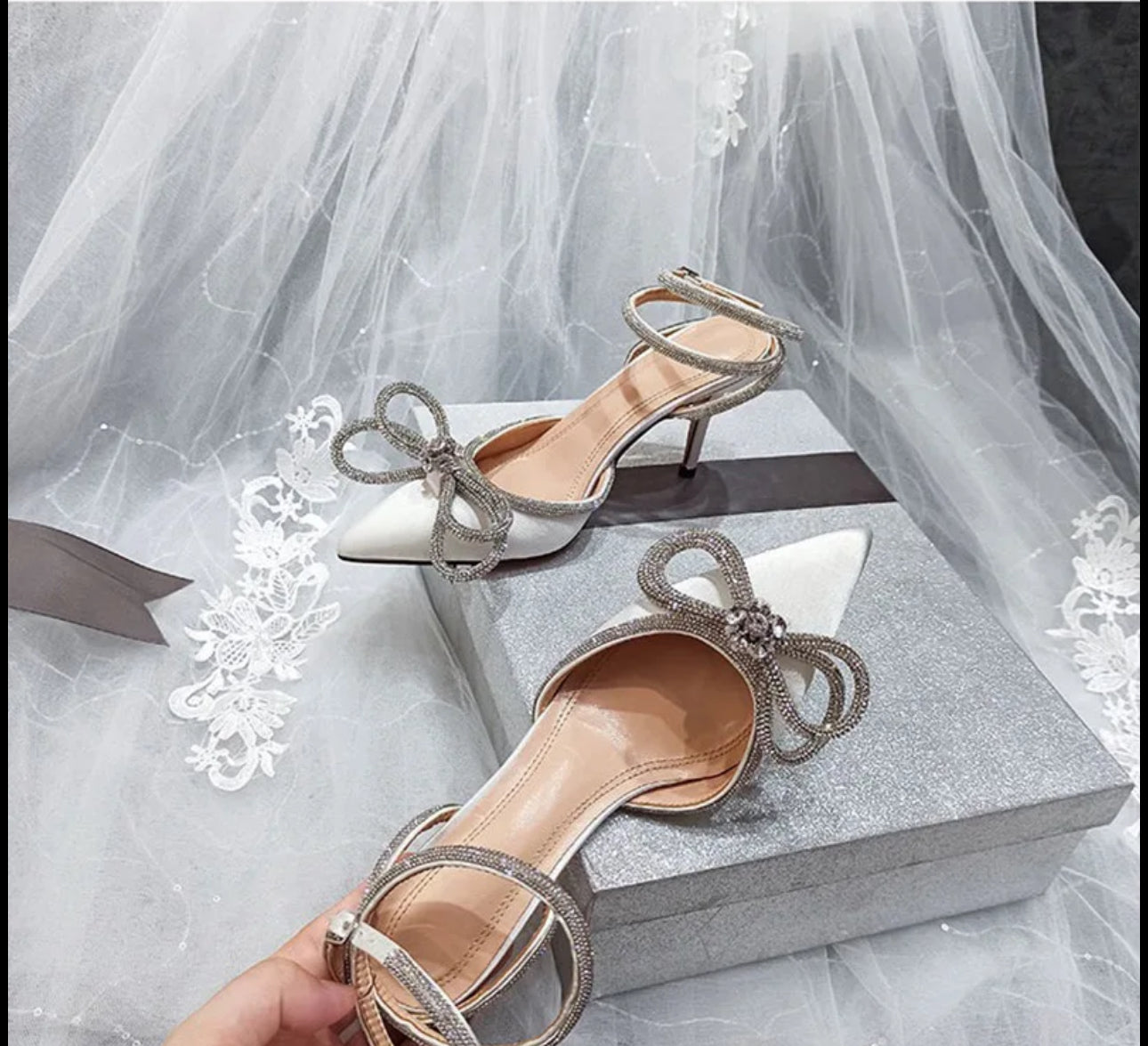 Crystal Bow Heels