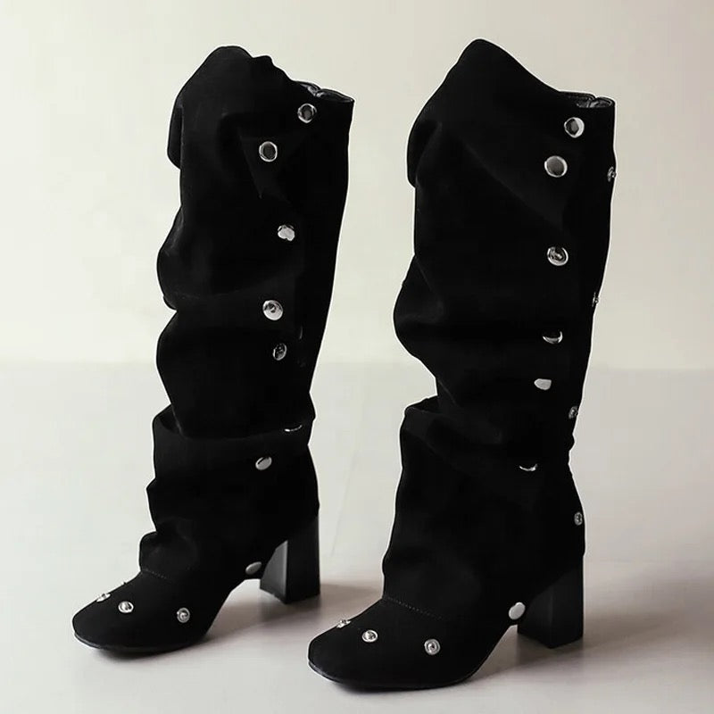 Jean Pleated Boots