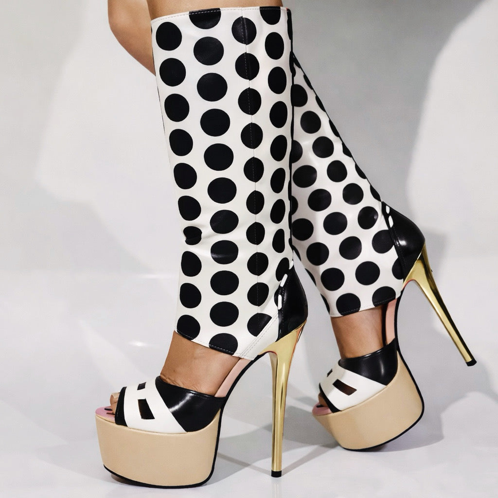 Polka Couture Heel Boots