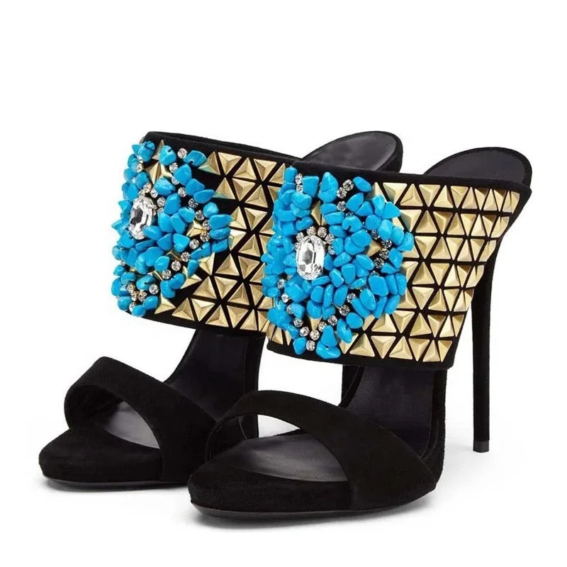 Rivet Stone Heels - Dupe Department 