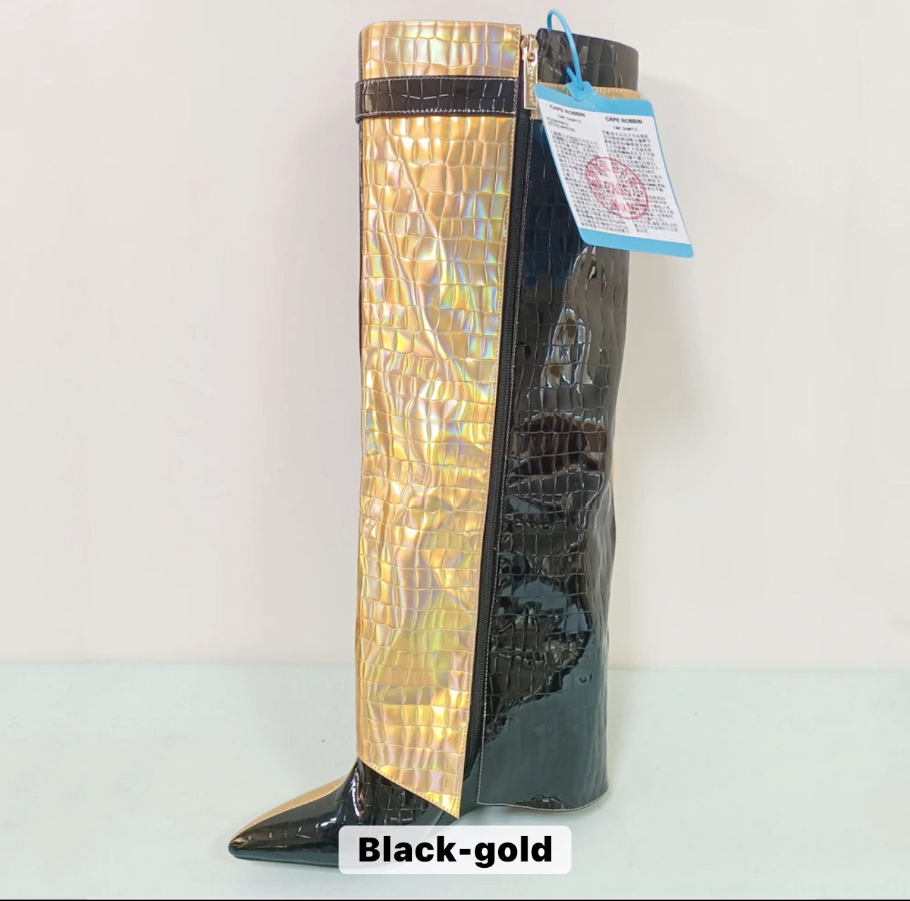 Venchi Patchwork Heel Boots - Dupe Department 