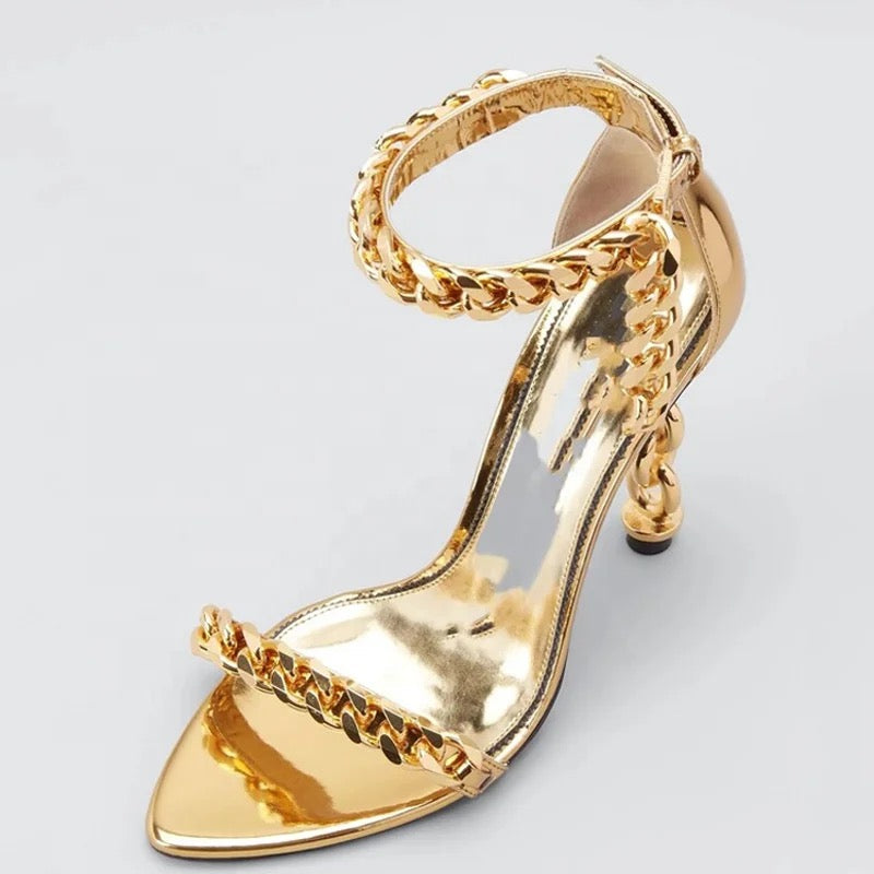 Golden Tingz Heels - Dupe Department 
