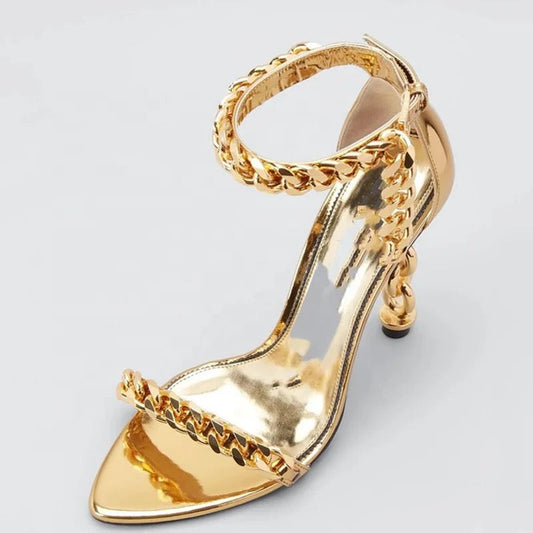Golden Tingz Heels - Dupe Department 
