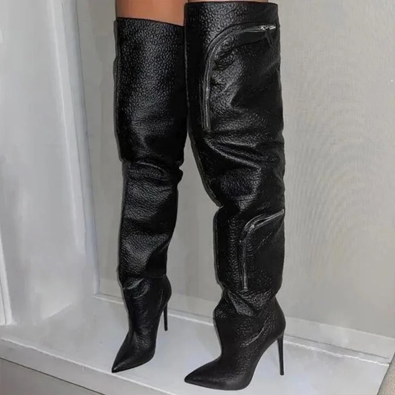 Thigh High Zipper Boots