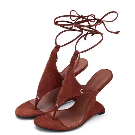 SIREN WRAP WEDGE SANDALS