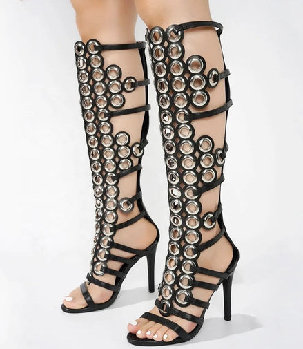 Ornament Heel Boots - Dupe Department 