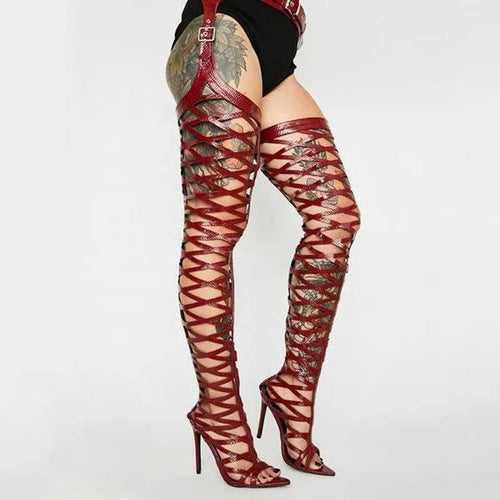 Hollow Out Pants Heels - Dupe Department 