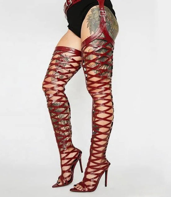 Hollow Out Pants Heels - Dupe Department 