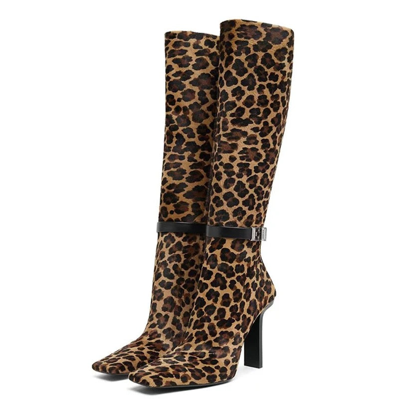 Leopard Goddess Heel Boots