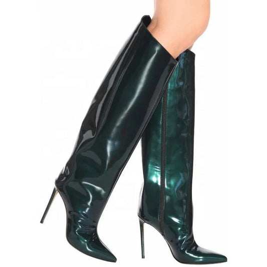 Satin Pump Heel Boots