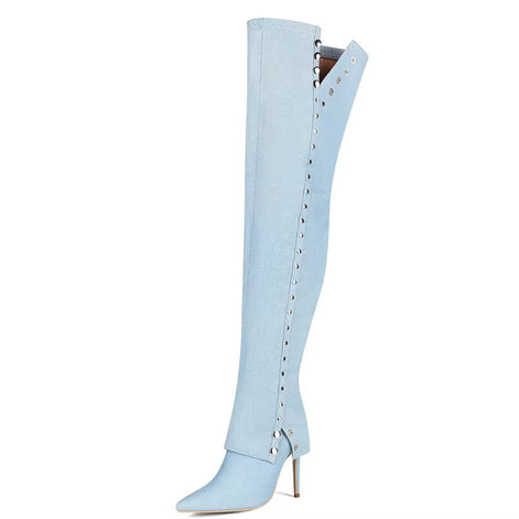 Denim Overkill Heel Boots
