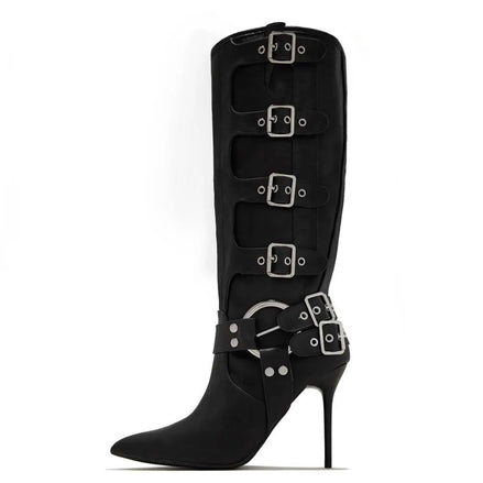 Buckle Up Heel Boots - Dupe Department 