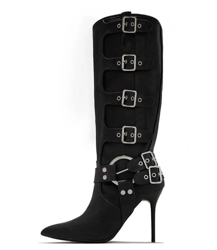 Buckle Up Heel Boots - Dupe Department 