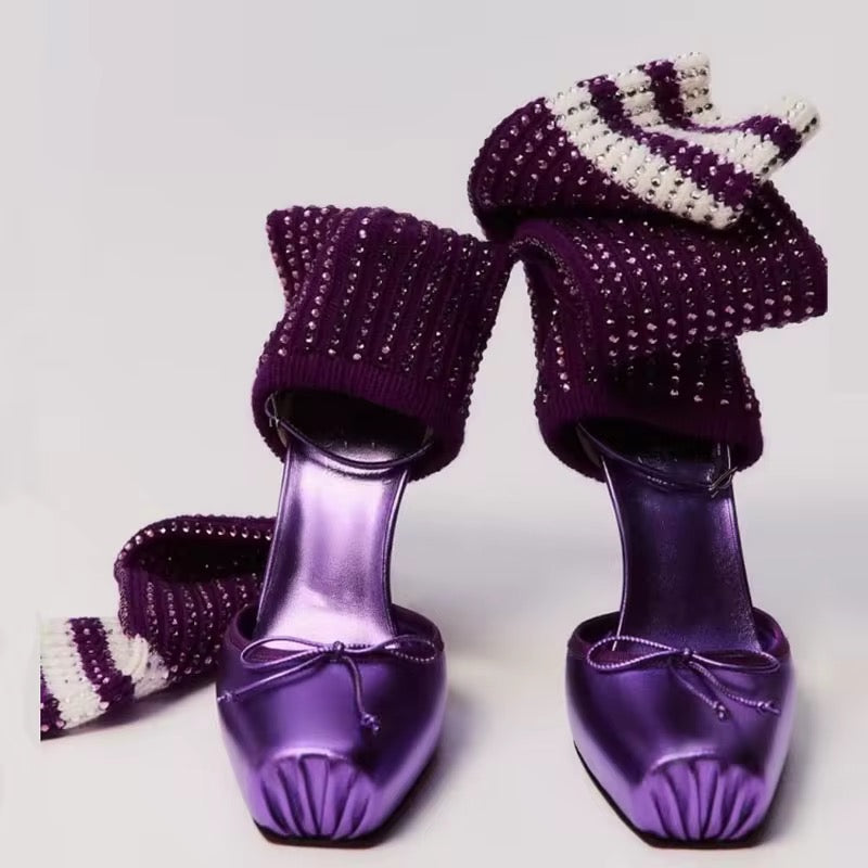Satin Ballet Luxe Knit Heels