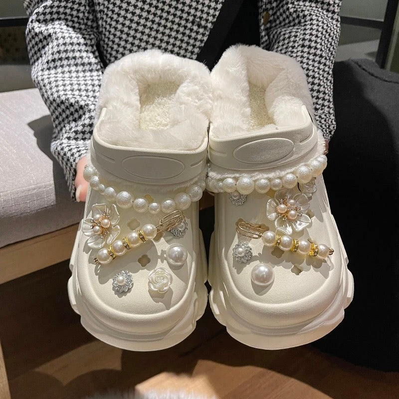 Pearls and Roses Clog Sandals