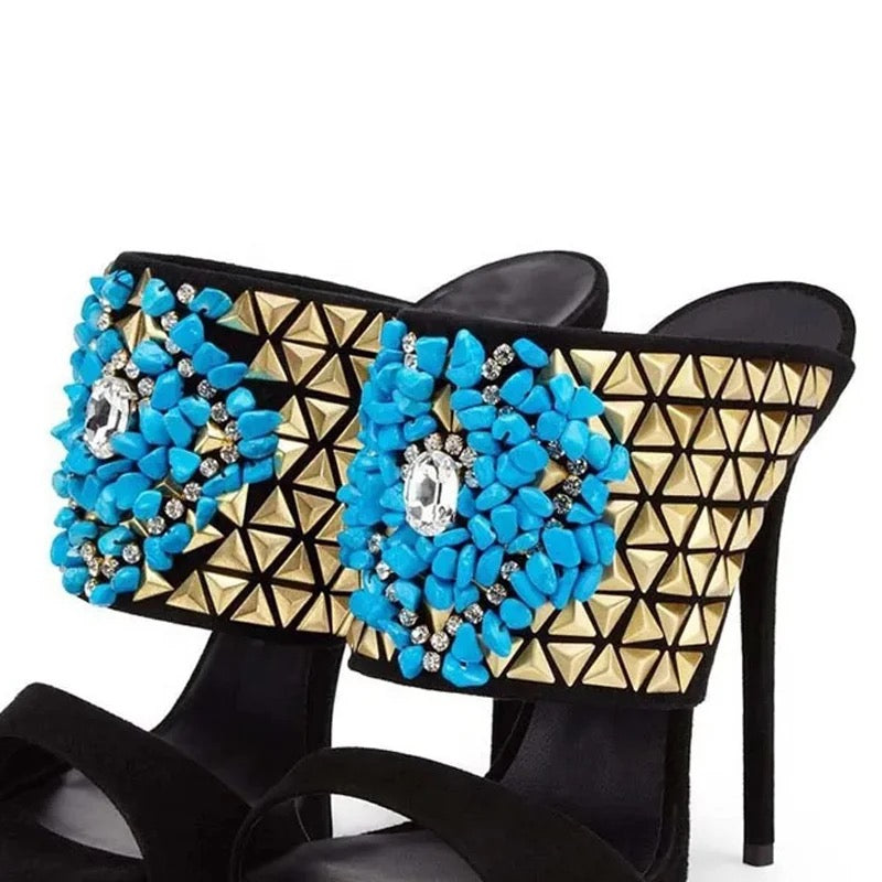 Rivet Stone Heels - Dupe Department 