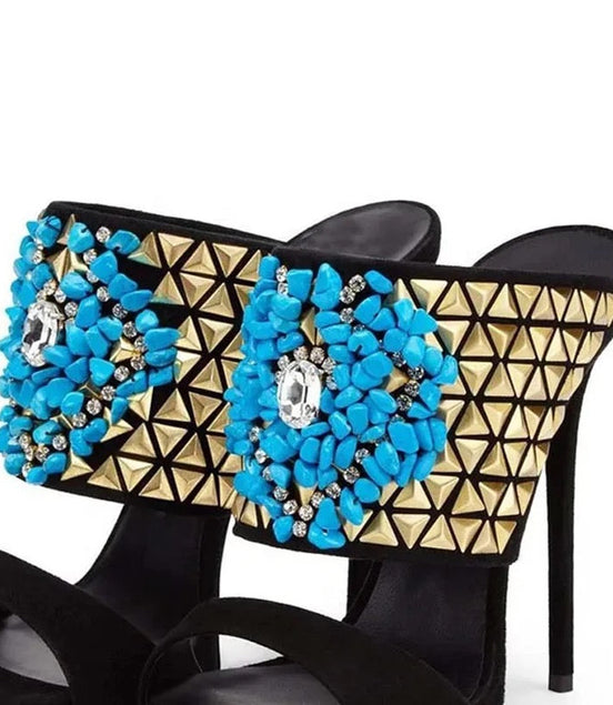 Rivet Stone Heels - Dupe Department 