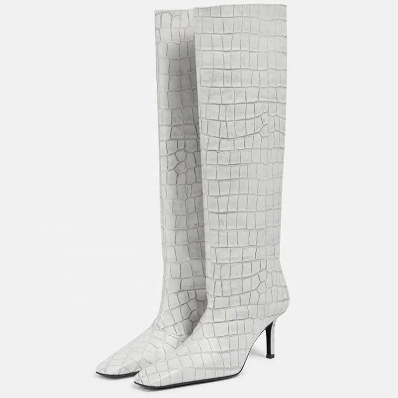Matte N’ Stone Heel Boots - Dupe Department 