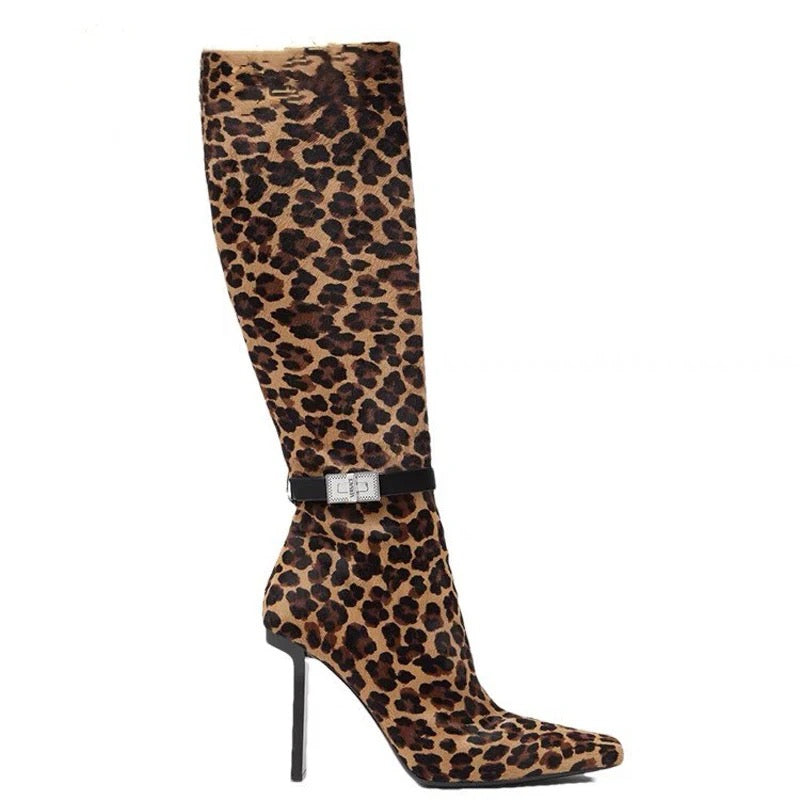 Leopard Goddess Heel Boots