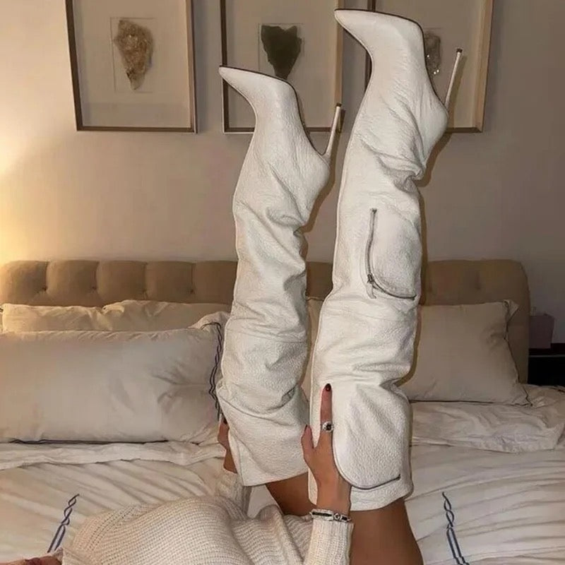 Thigh High Zipper Boots