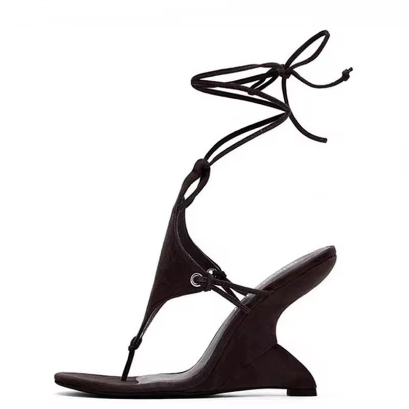 SIREN WRAP WEDGE SANDALS