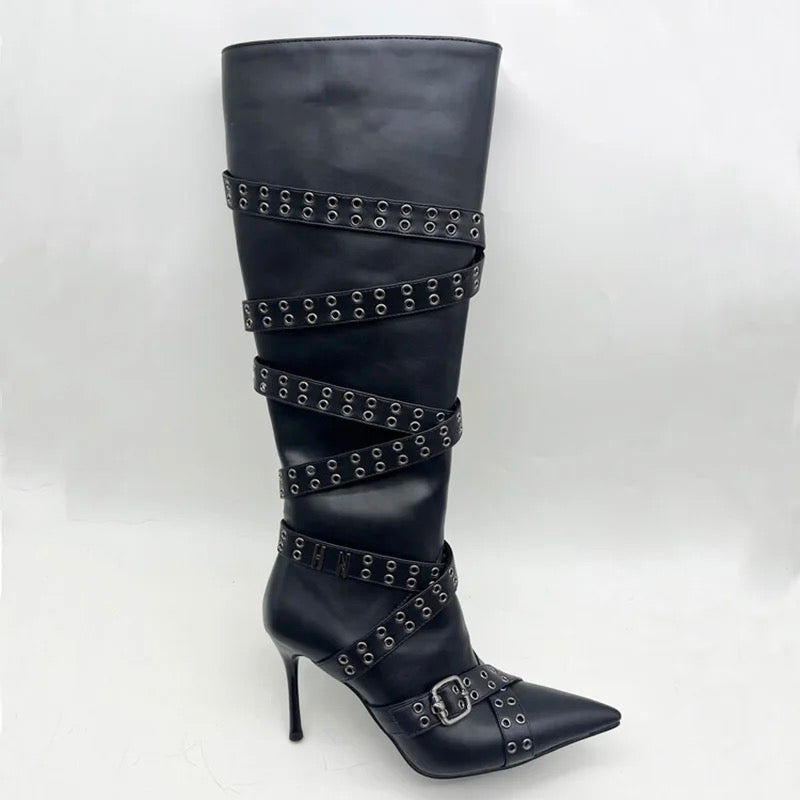 Buckle Down Heel Boots - Dupe Department 