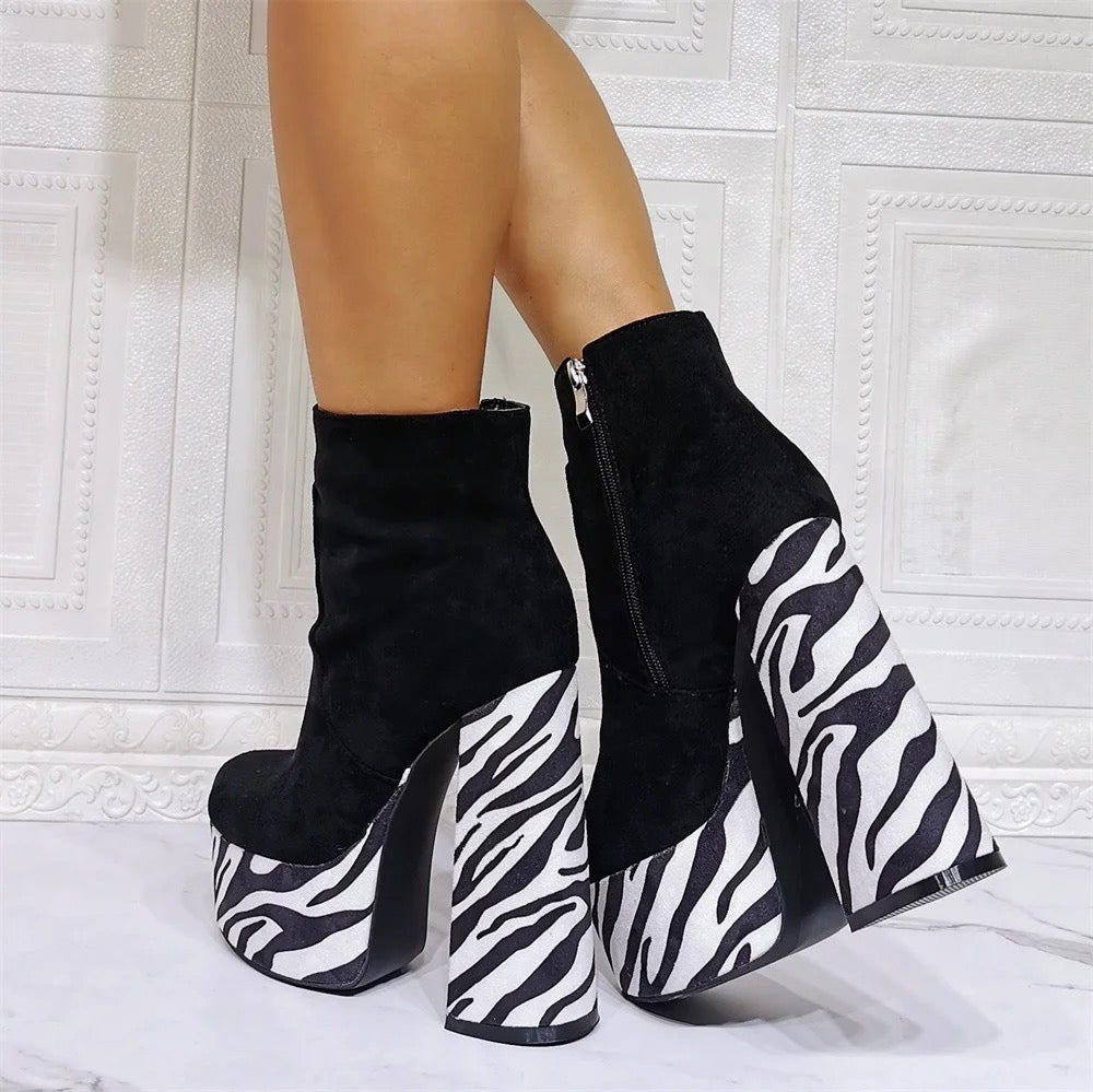 Zebra Bottom Platform Heels