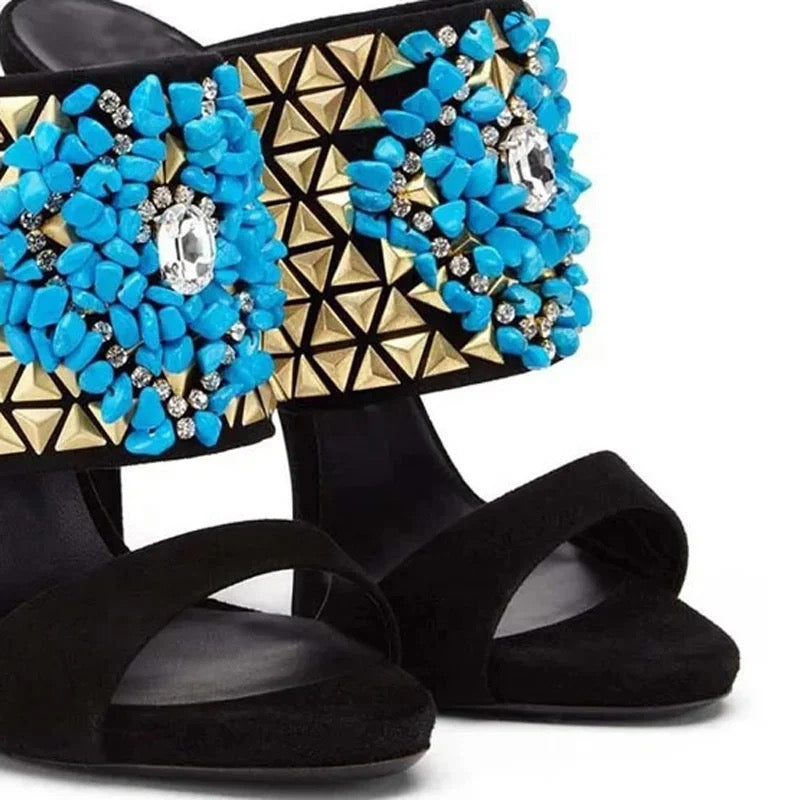 Rivet Stone Heels - Dupe Department 