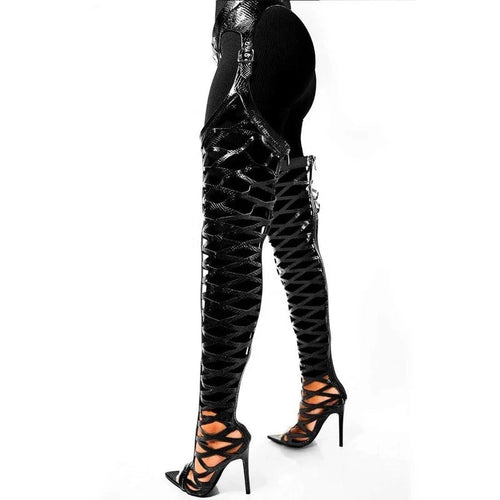 Hollow Out Pants Heels - Dupe Department 