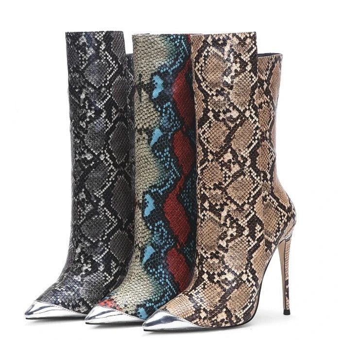 Python Stiletto Boots